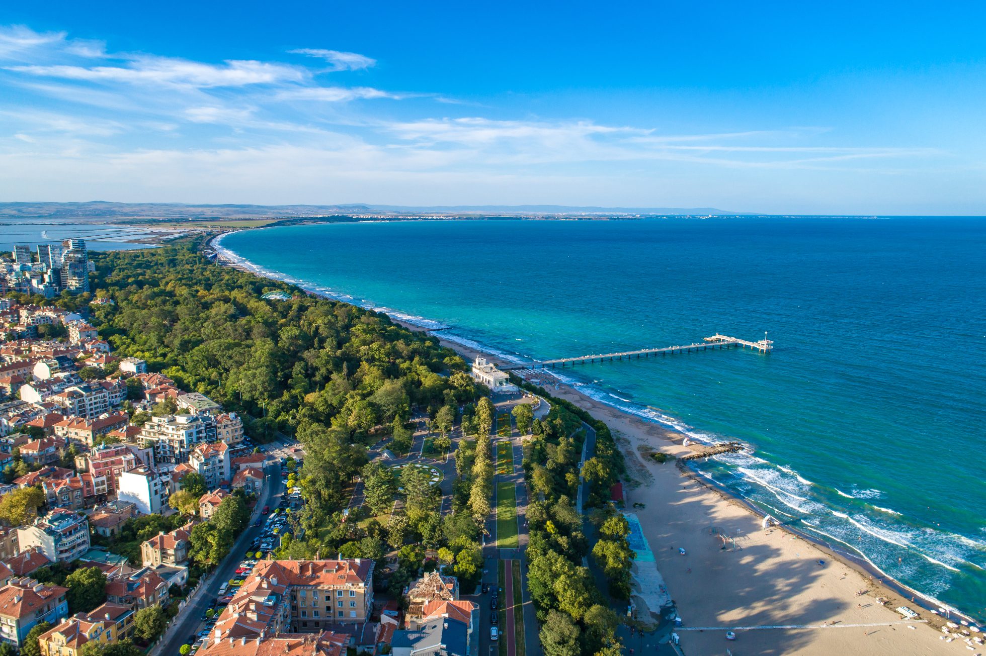 Plaża i molo w Burgas