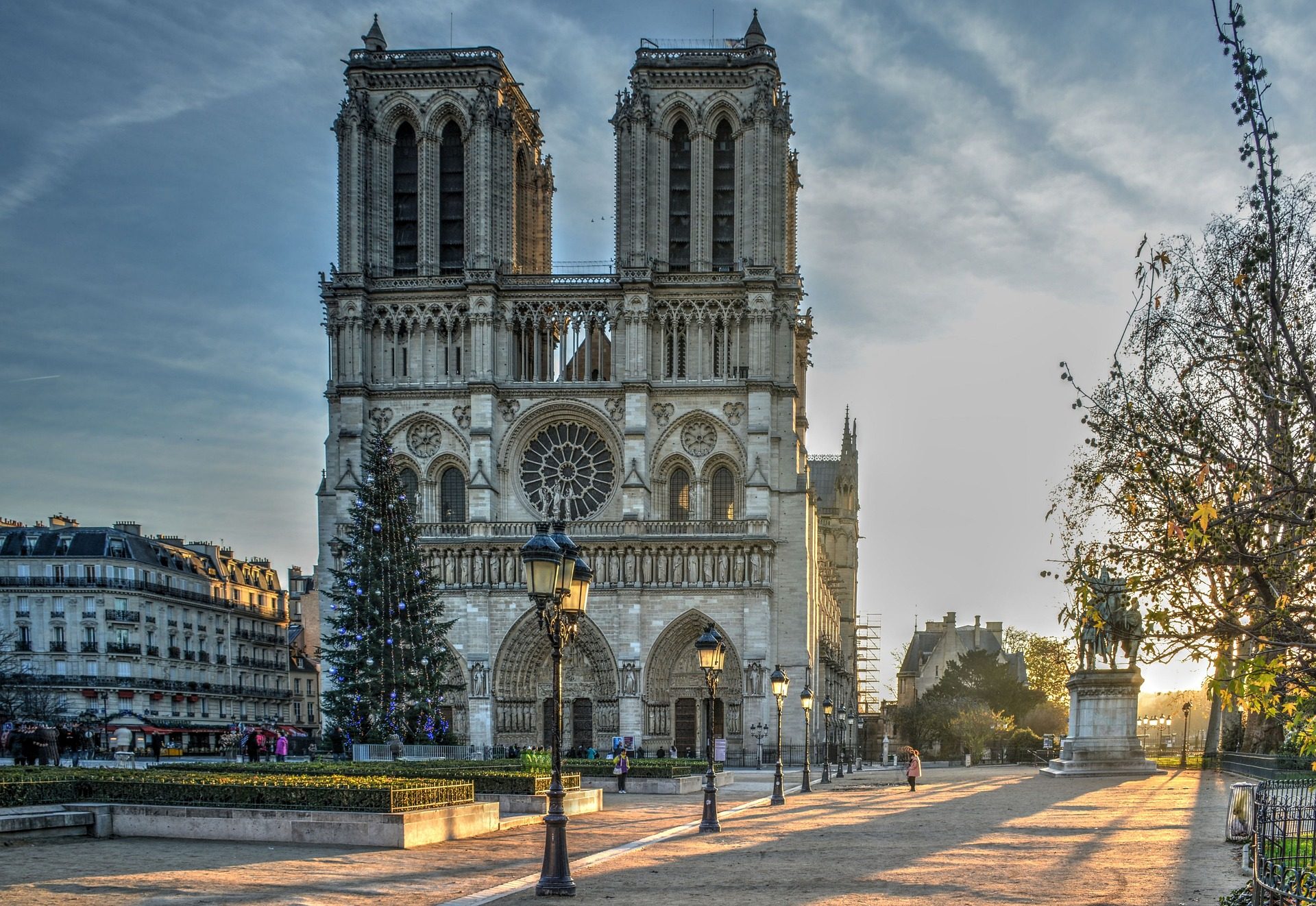 Widok na Katedrę Notre Dame, atrakcje Paryża