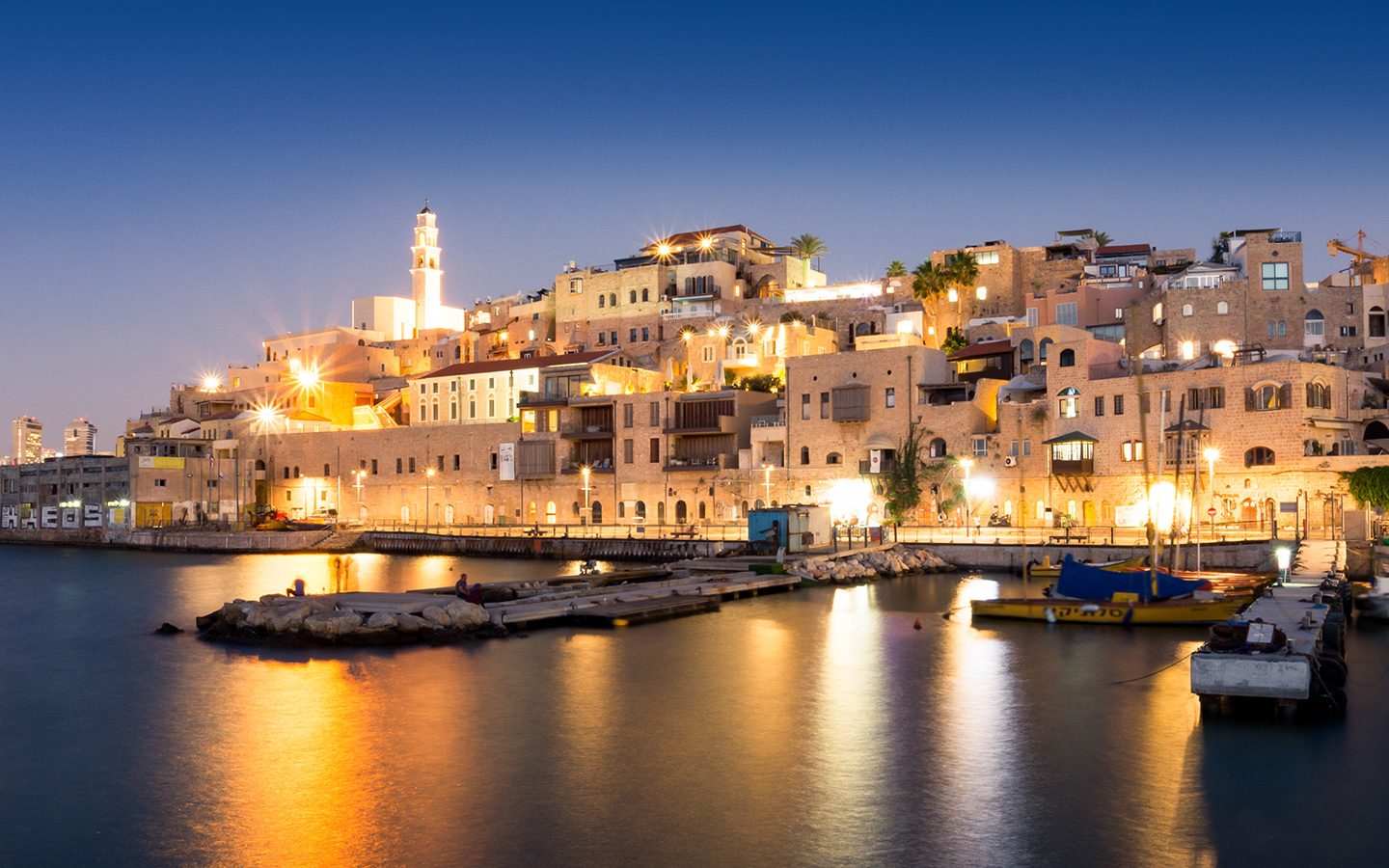 Old Jaffa in Tel Aviv at night