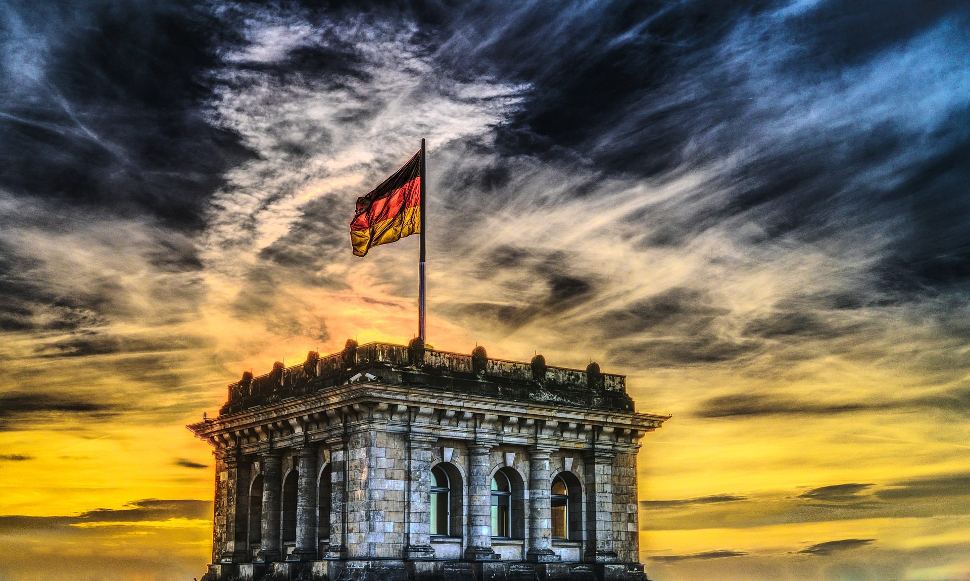 Bundestag sunset