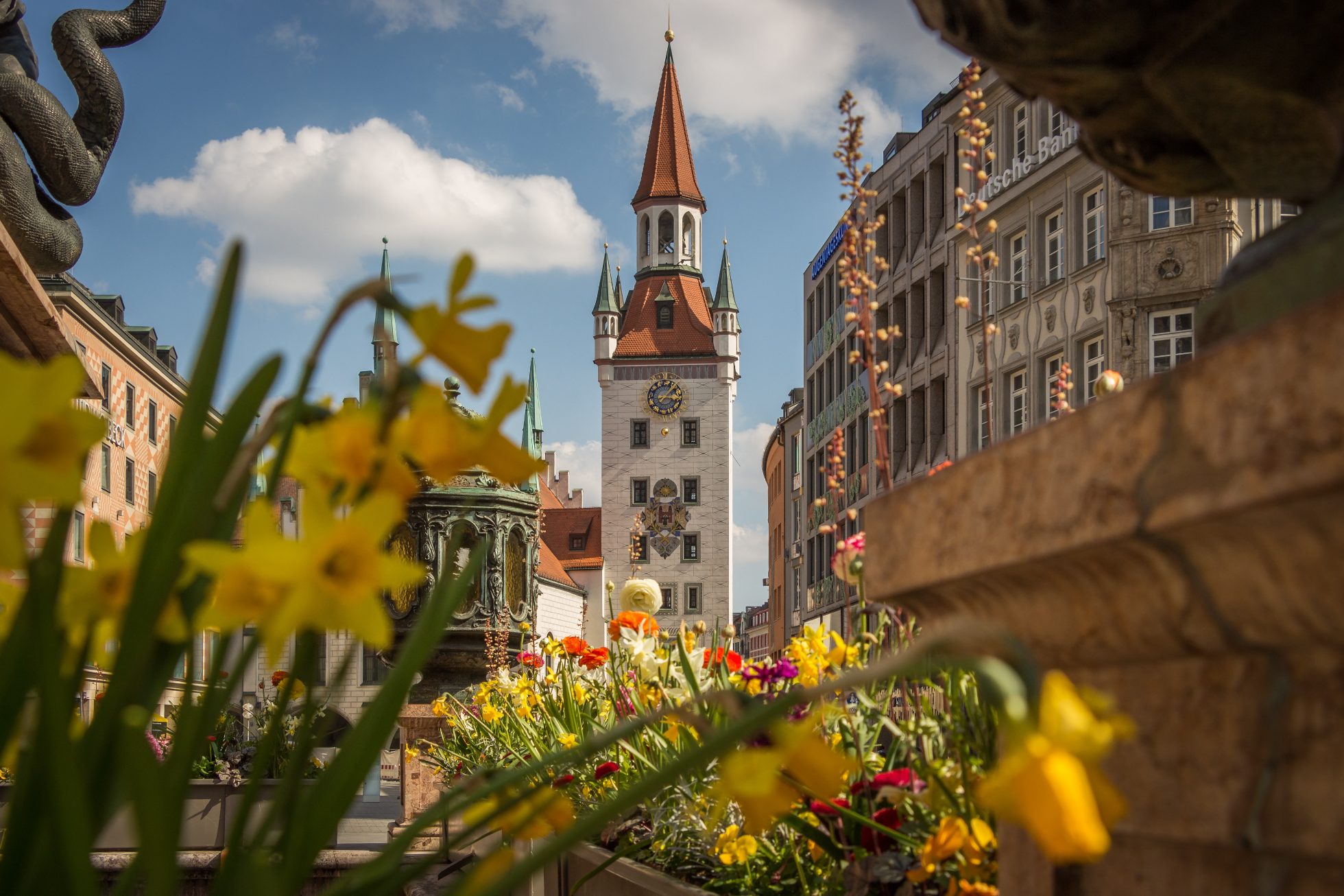 Widok na Marienplatz w Monachium
