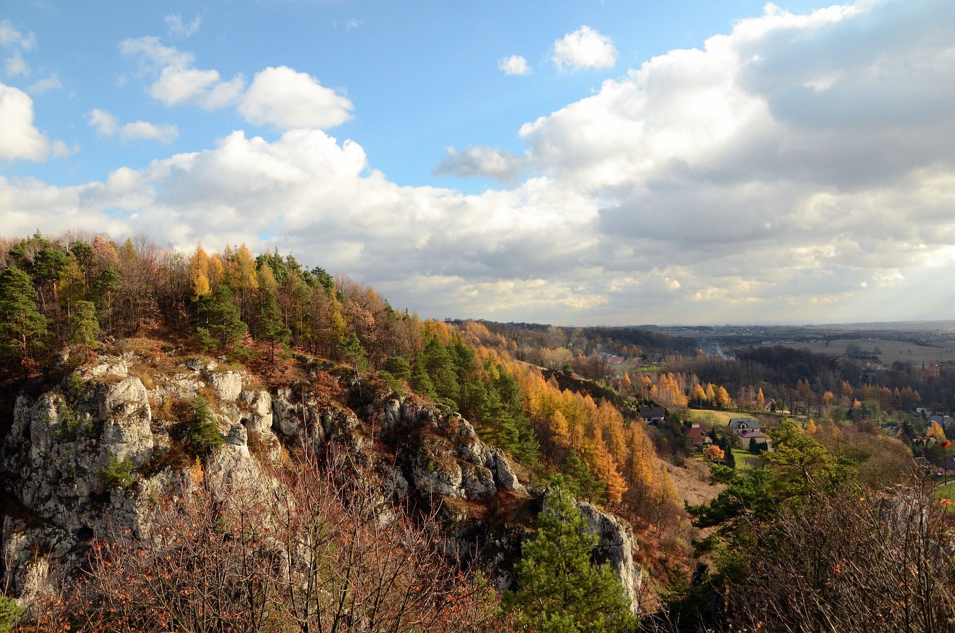 Widok z góry, Skałki Jurajskie, Bolechowice, Katowice z dziećmi