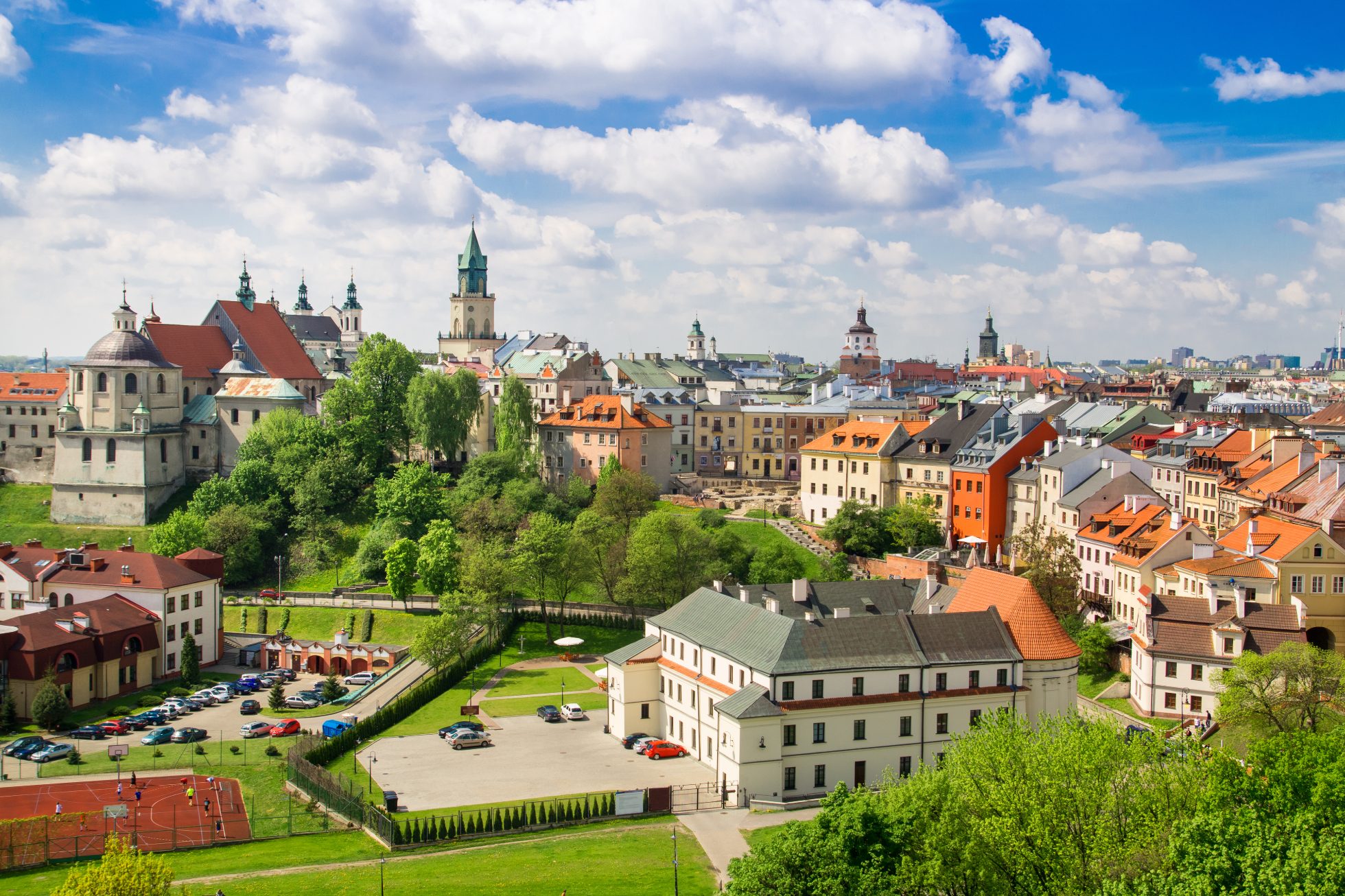 Letnie panorama miasta Lublin w Polsce, Europa