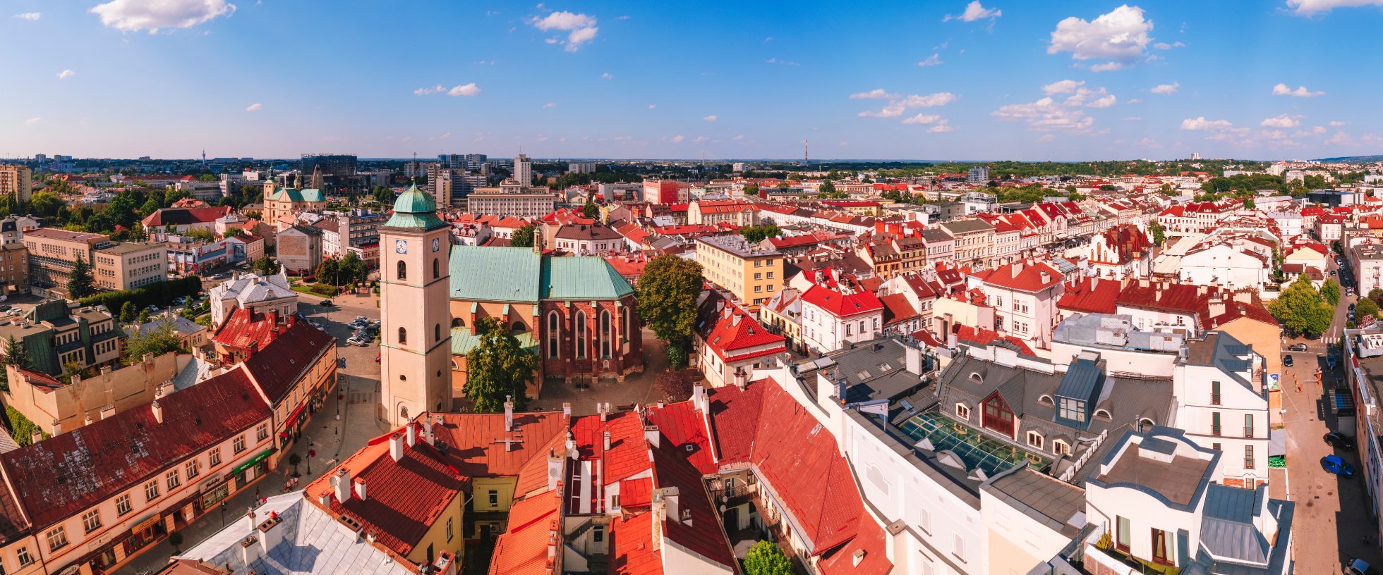 Aerial view of Rzeszow city in Poland