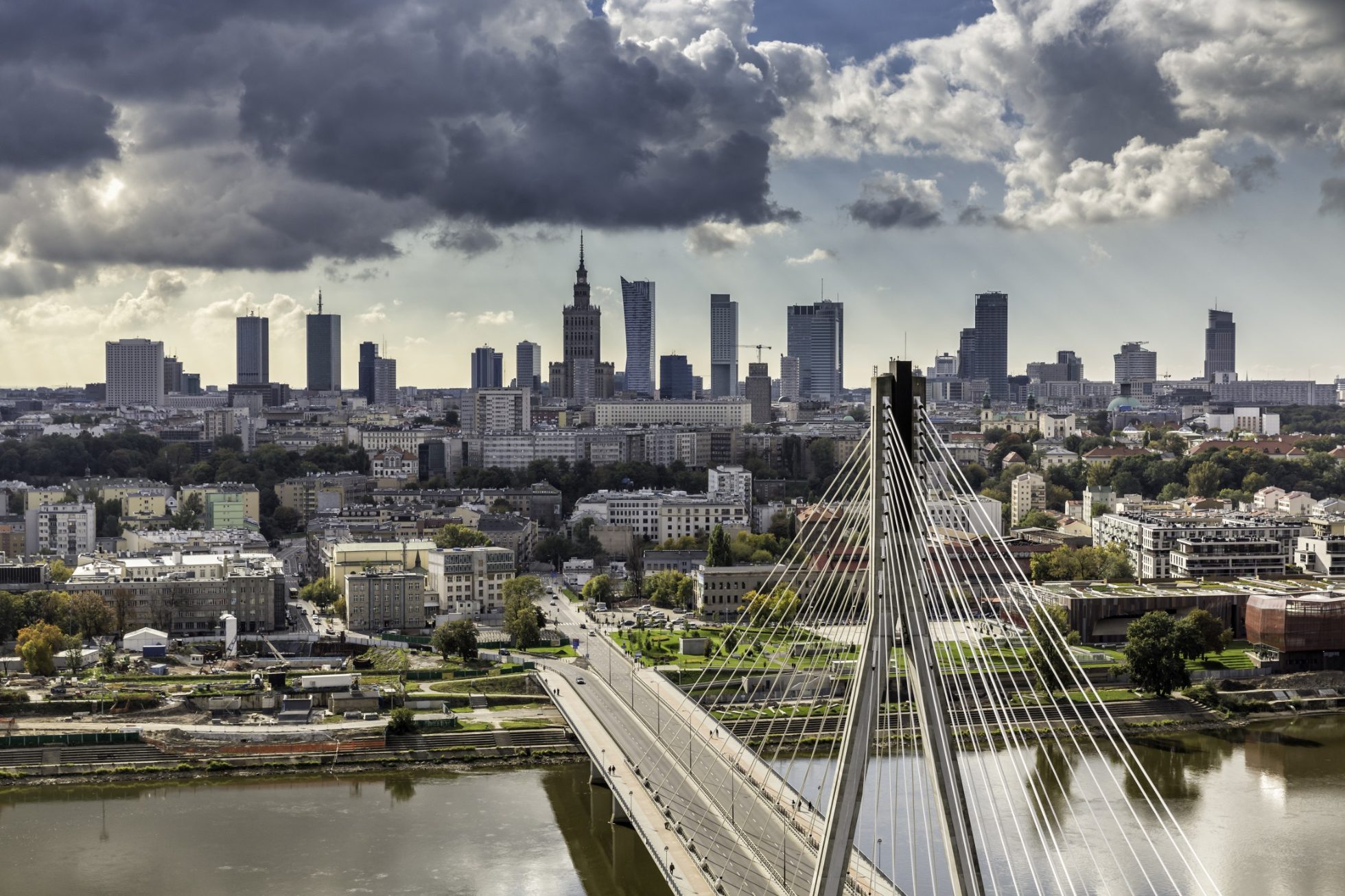 Panorama view of the city of Warsaw