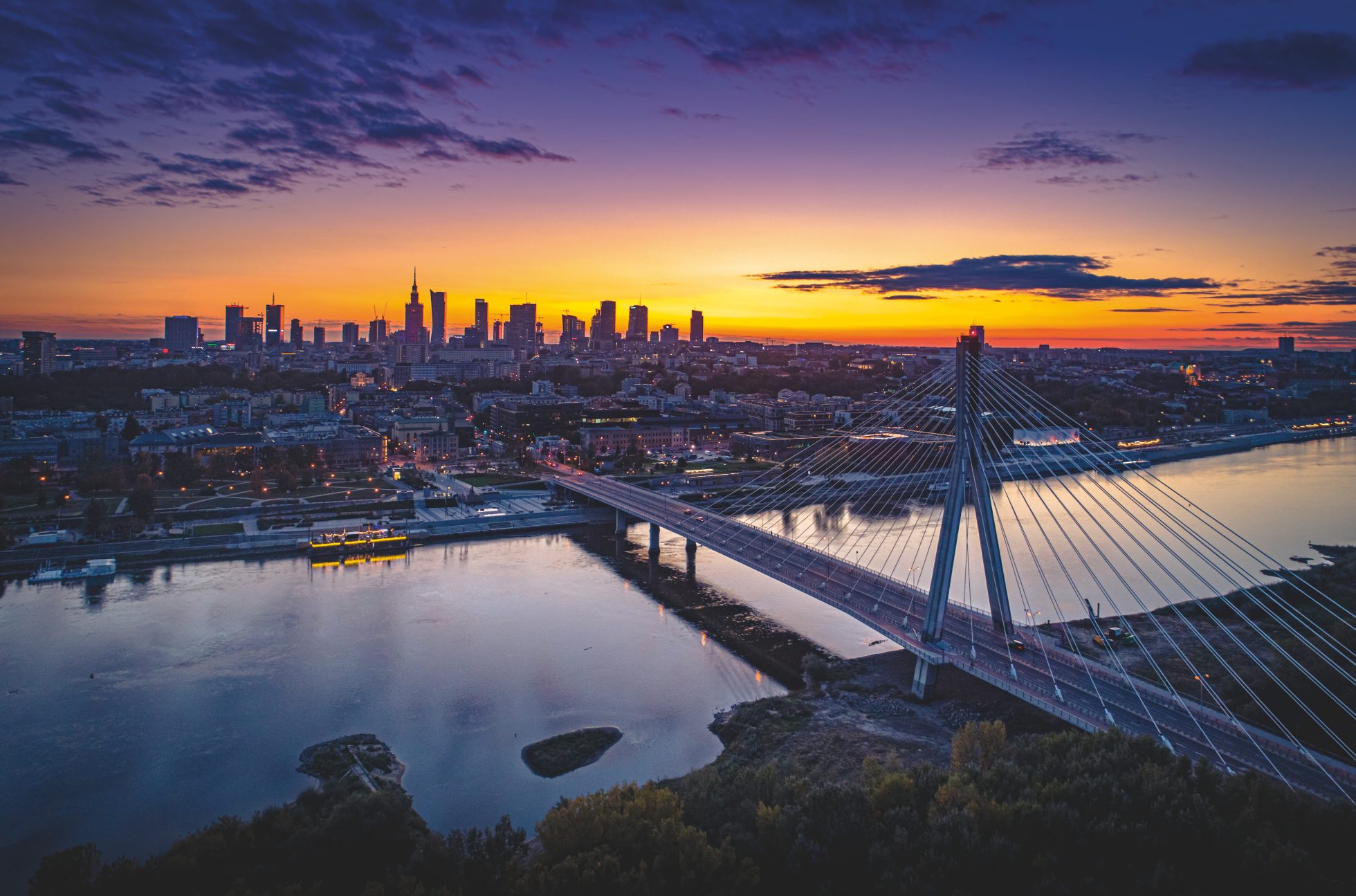 Photo of Warsaw from the air