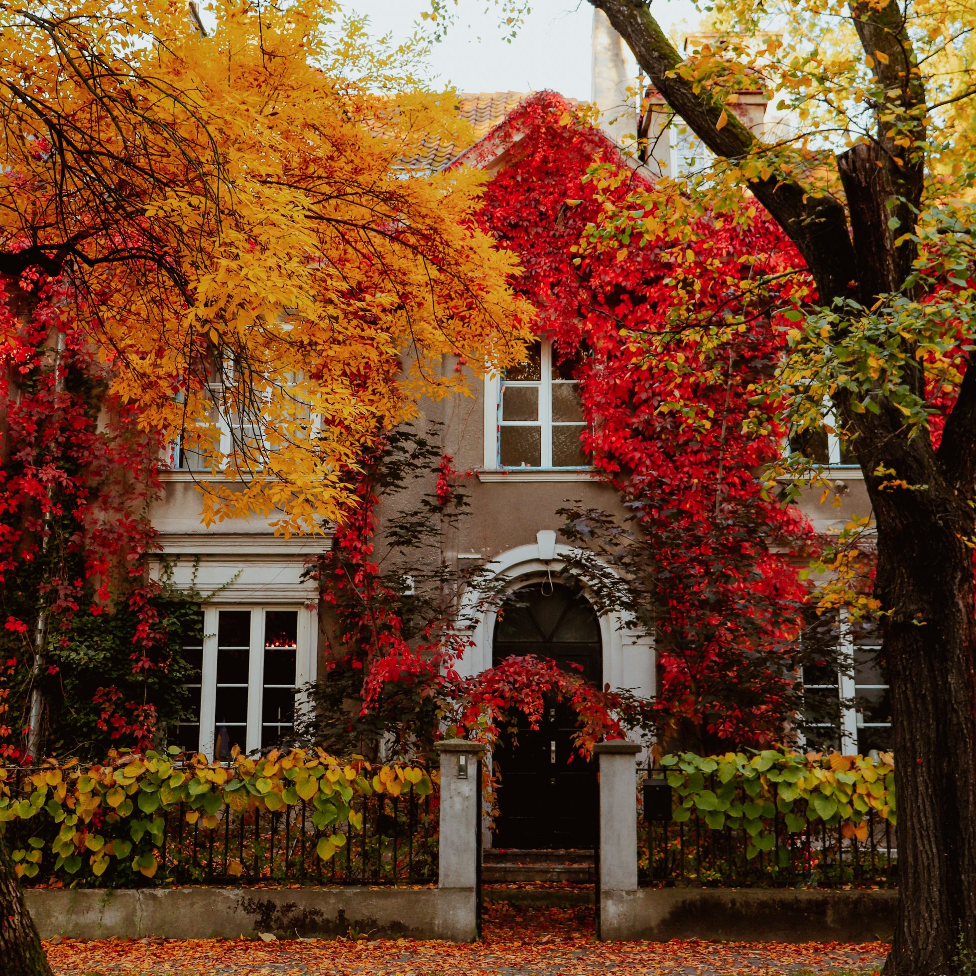 Tenement house in Warsaw's Ochota district in autumn; Where to go for vacations in Poland?