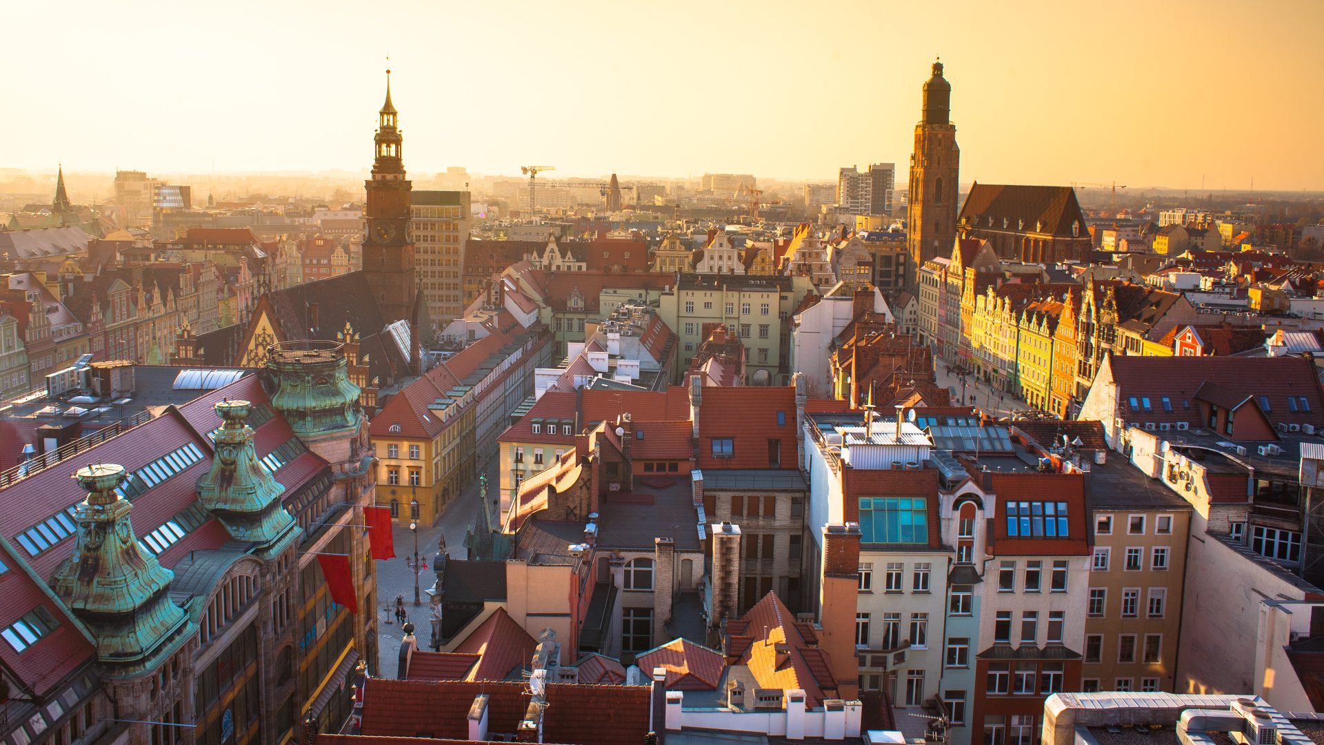 Rynek we Wrocławiu z lotu ptaka