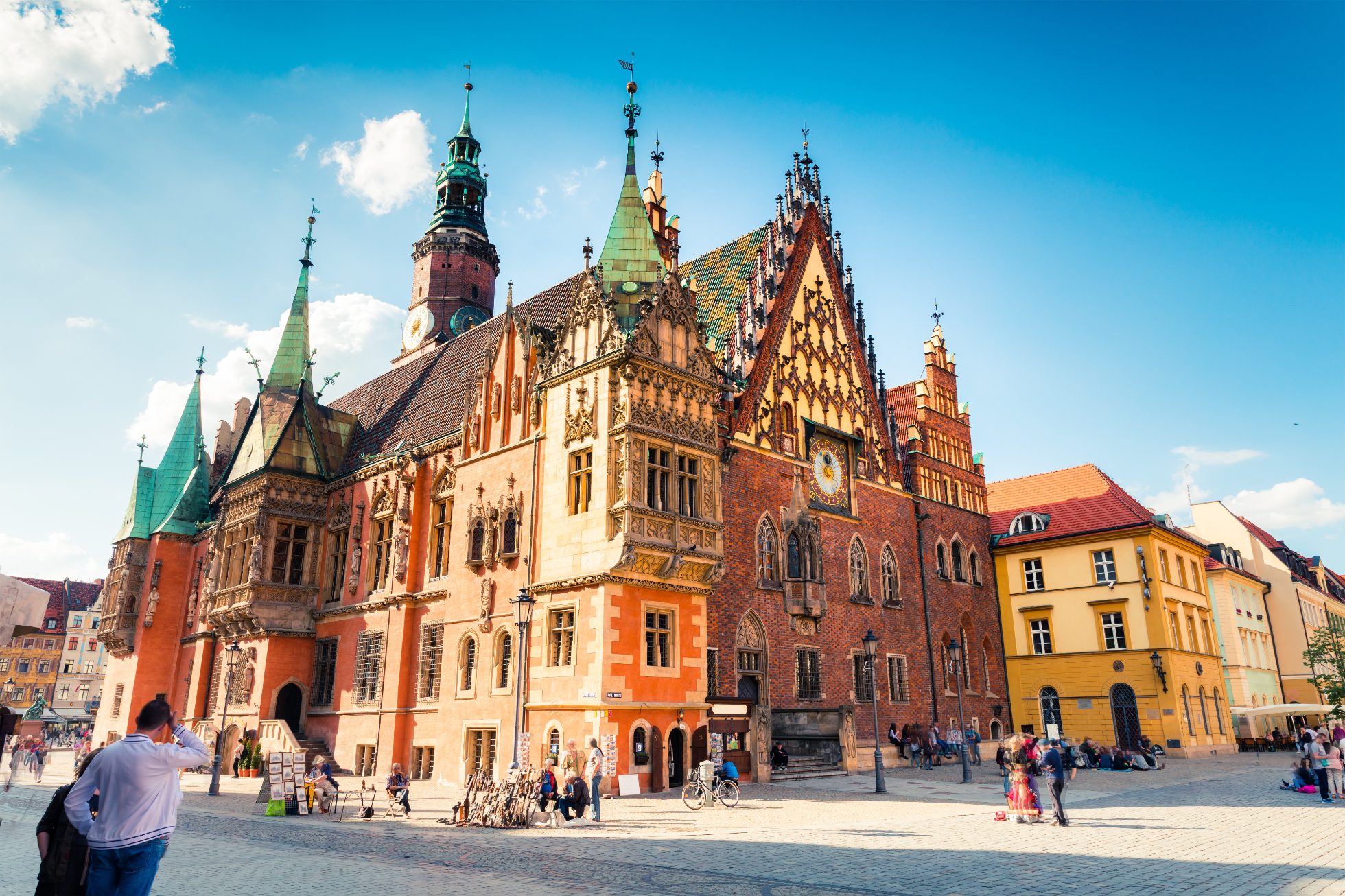 Rynek Starego Miasta we Wrocławiu z ratuszem