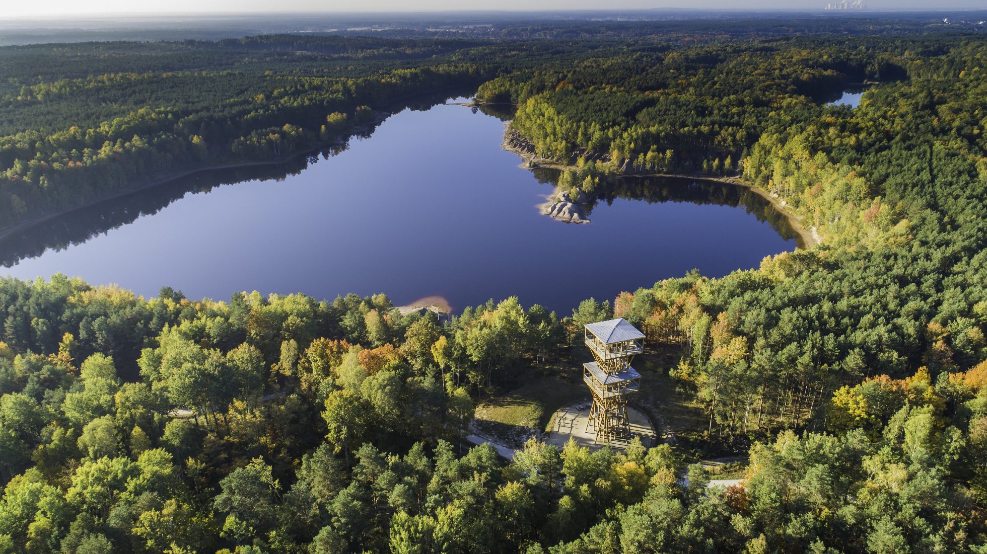 Park Krajobrazowy Łuk Mużakowa z lotu ptaka