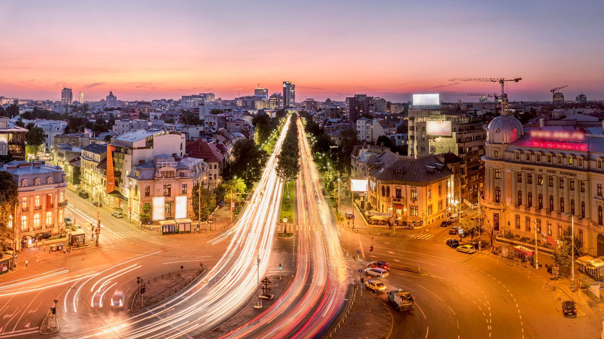 Bucharest by night, vacations in july