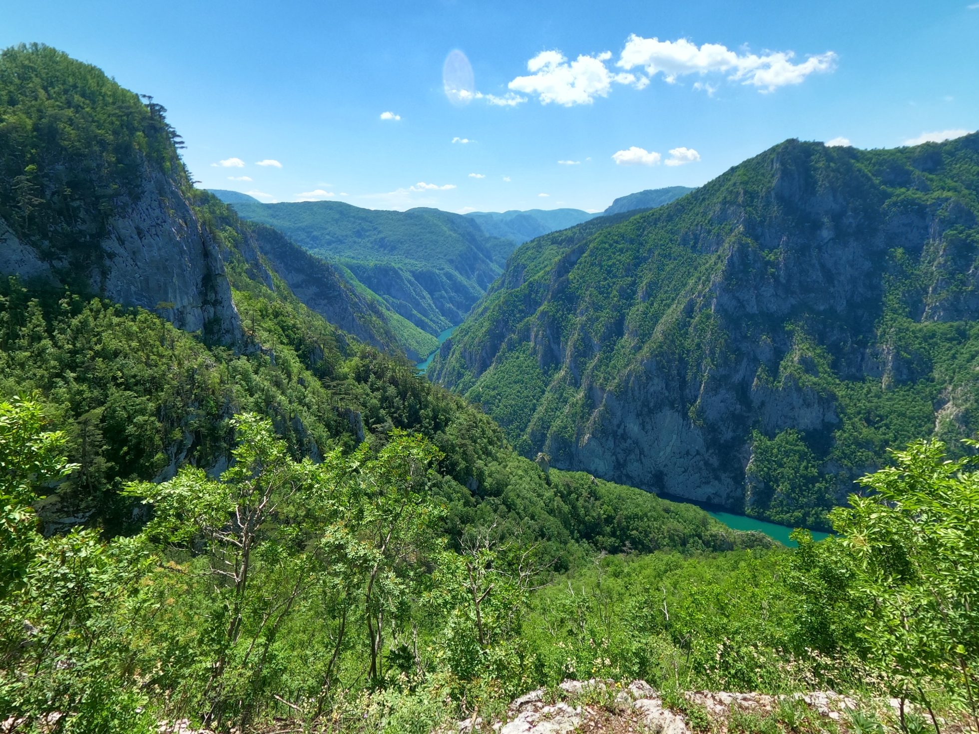 Tara National Park in Serbia - Vista della collina e del fiume in una giornata di sole