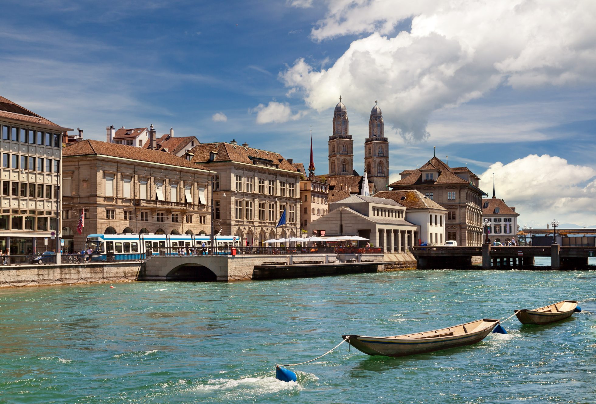 Widok na rzekę Limmat w Zurychu