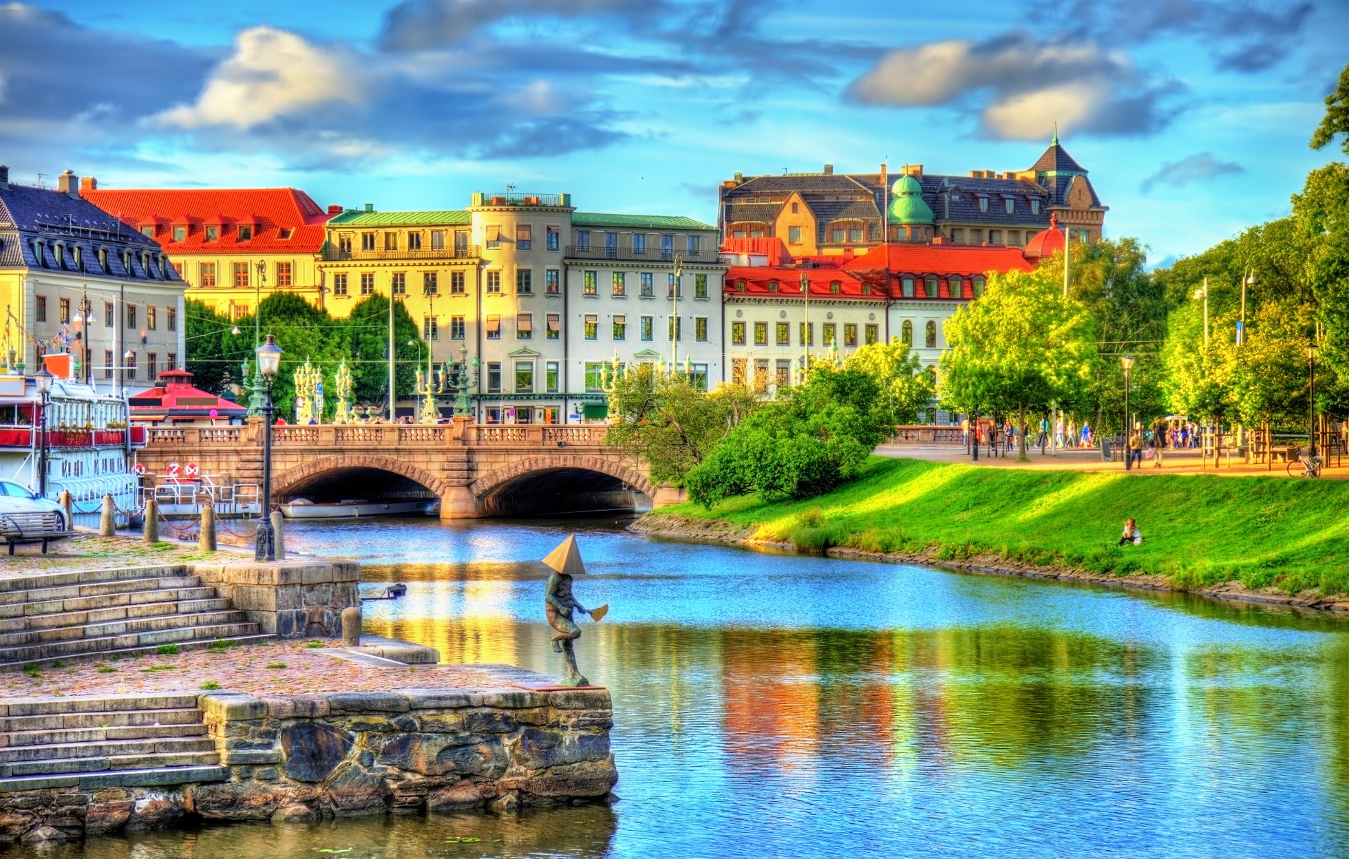 Kanał w zabytkowym centrum Goteborga