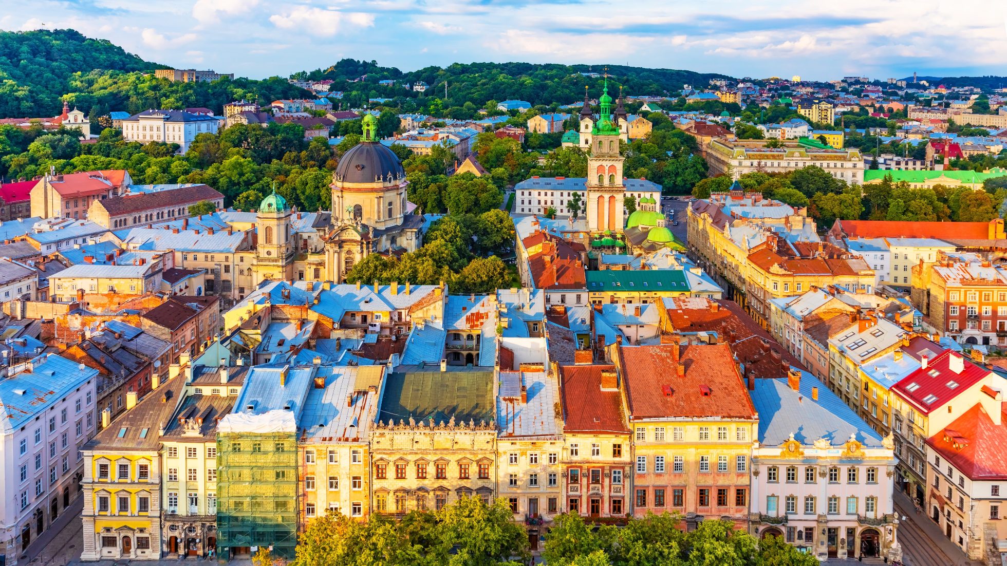 A bird's eye view of Lviv