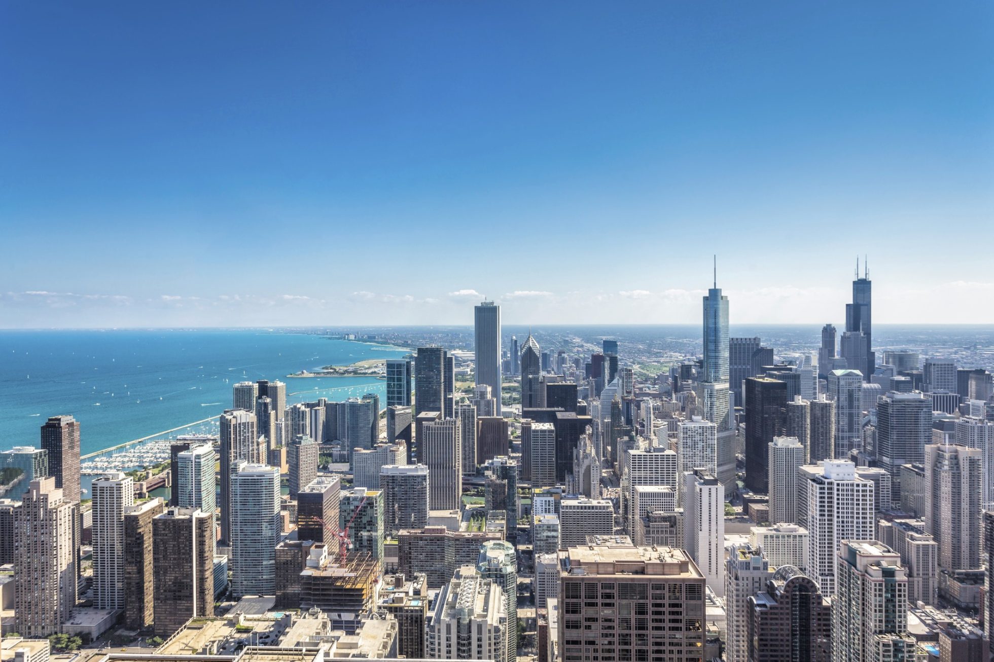 Panorama Chicago z lotu ptaka