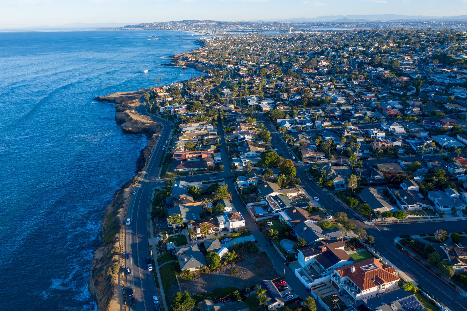 Panorama San Diego z wybrzeżem