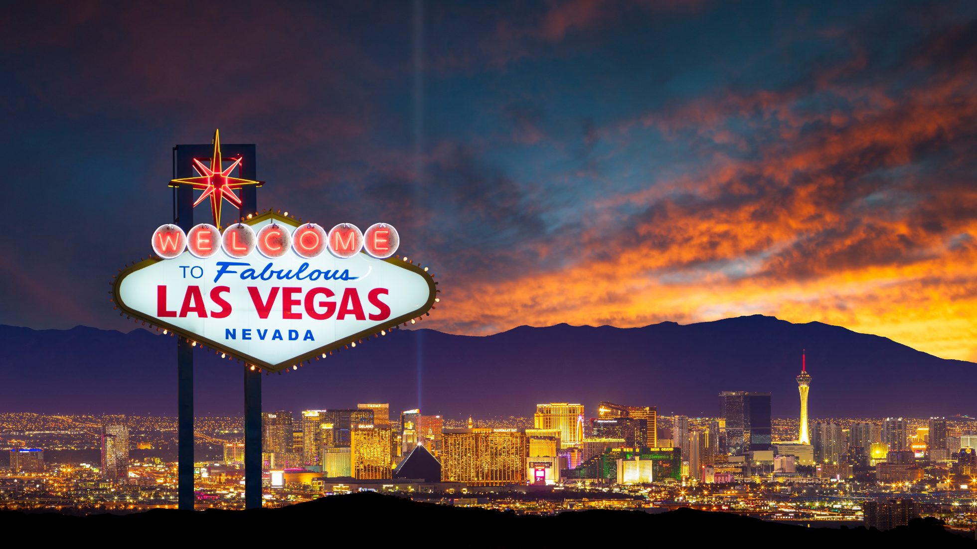 Panorama Las Vegas nocą