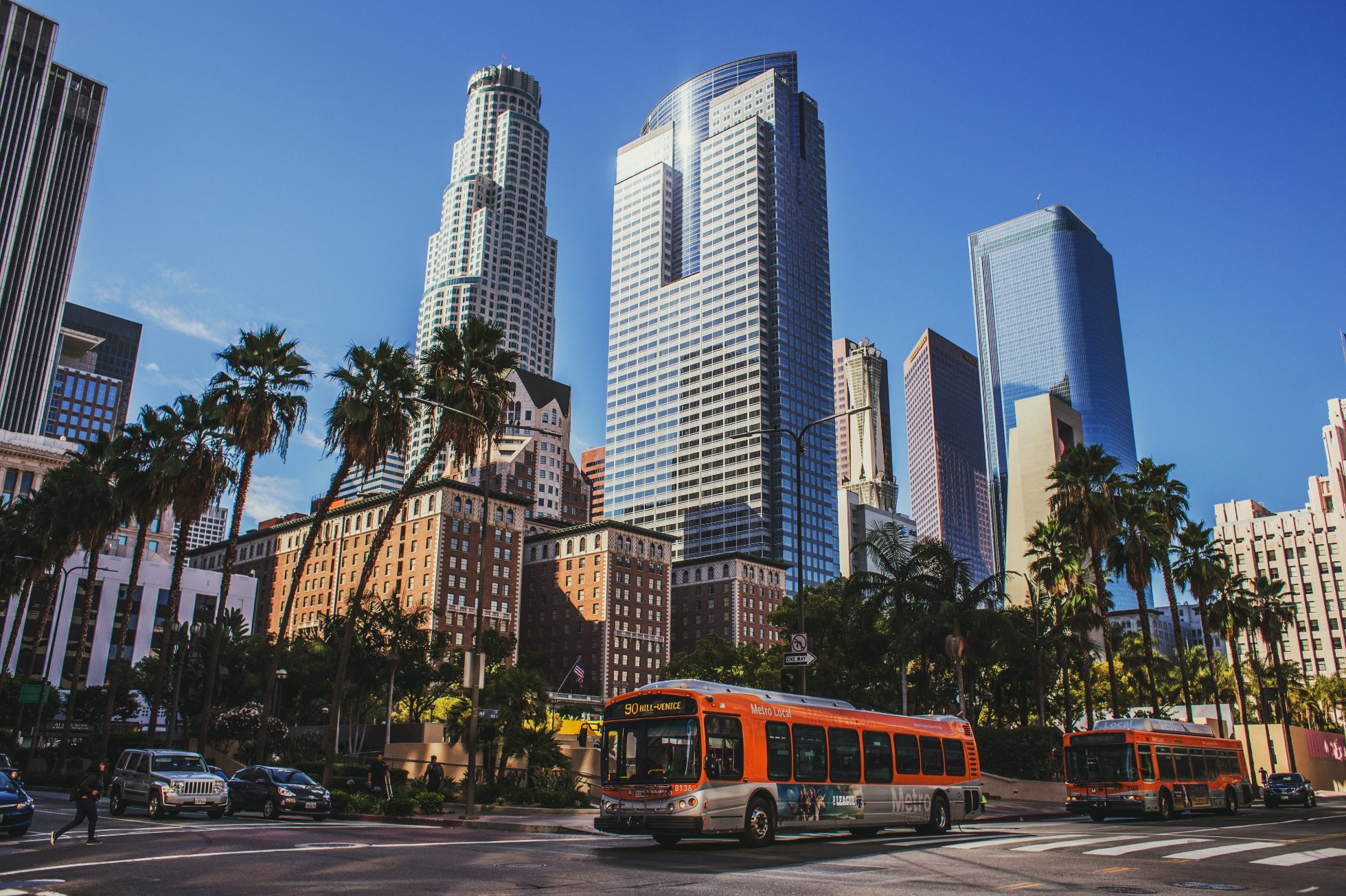 Downtown w słoneczny dzień - atrakcje Los Angeles