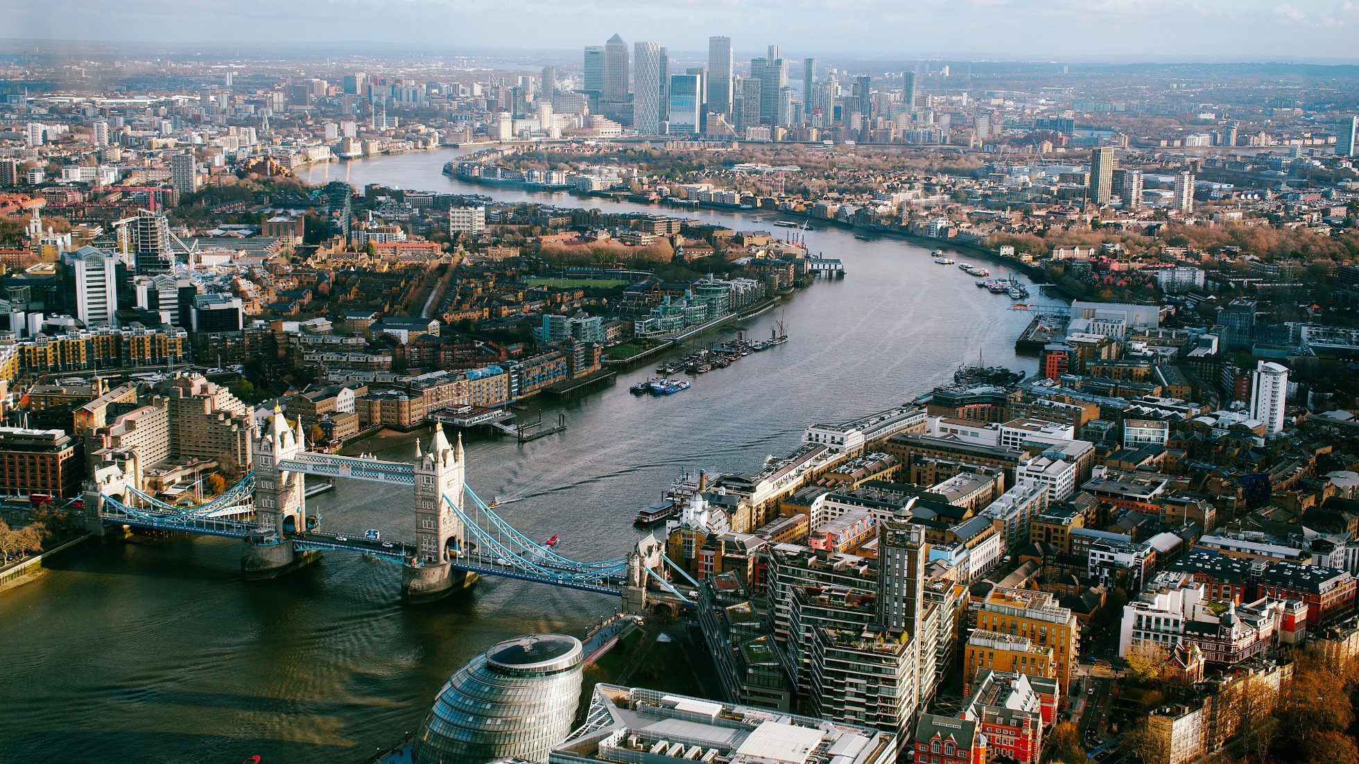 Aerial view of London - London Bridge