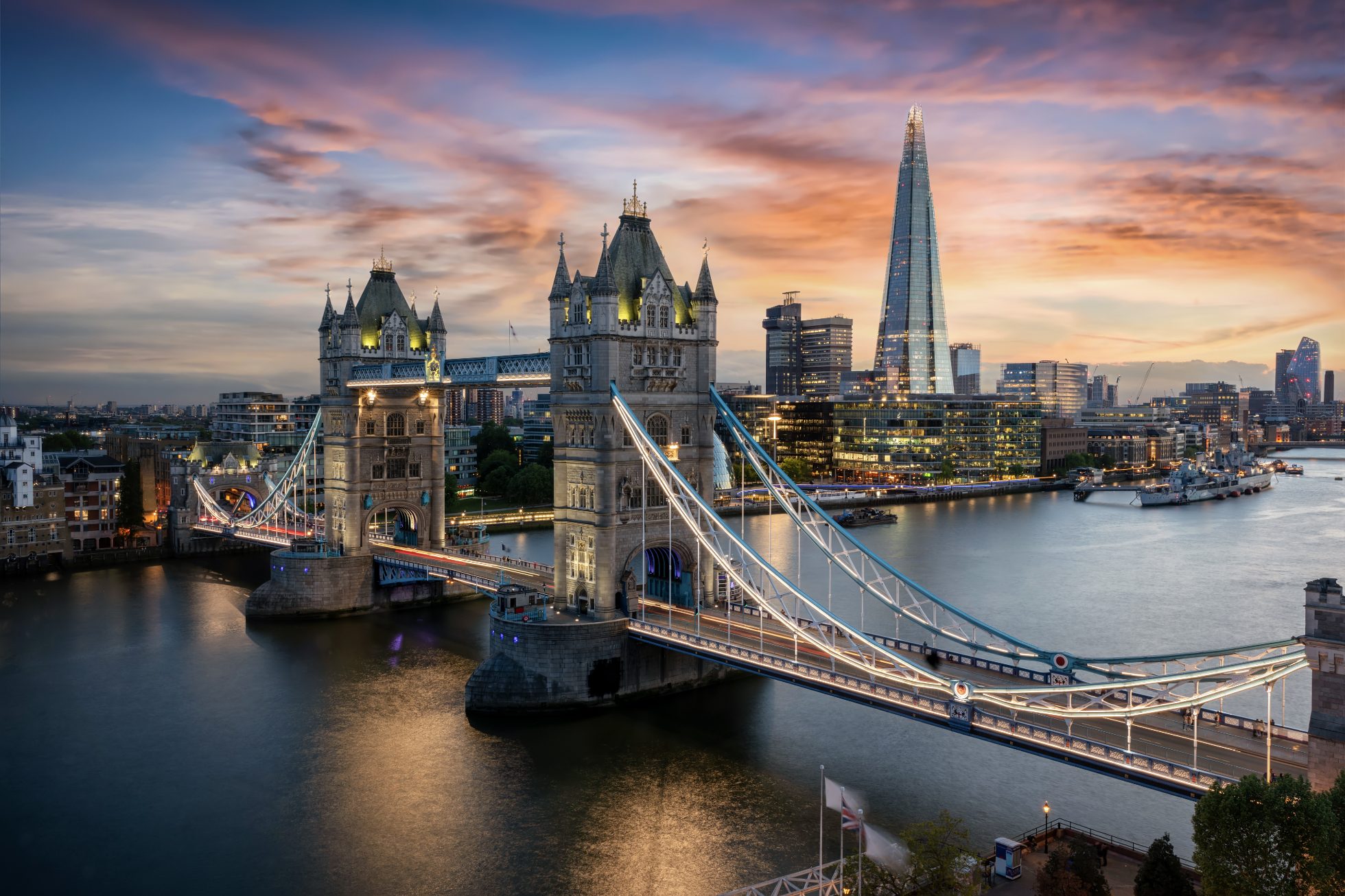 Tower Bridge podczas zachodu słońca, instagramowe miejsca w Londynie