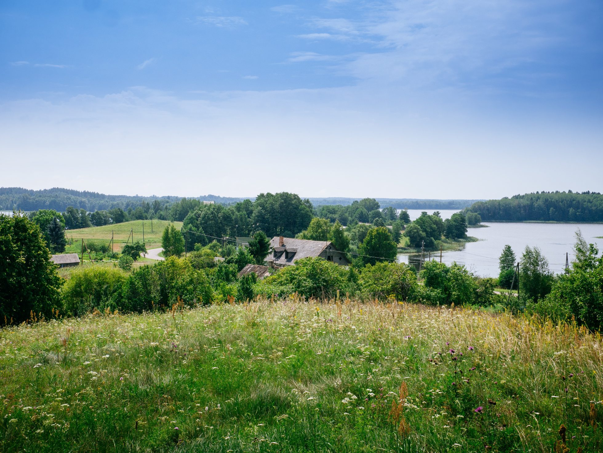 Panorama zielonej Łatgalii na Łotwie