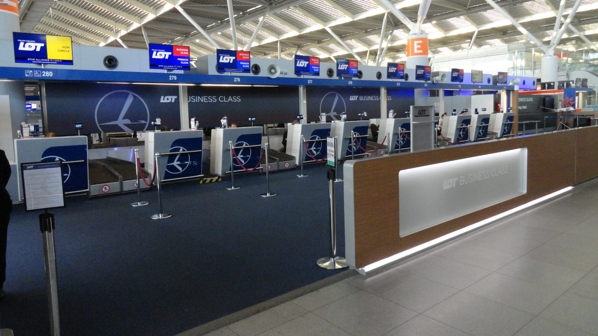Check-in at the airport in Warsaw