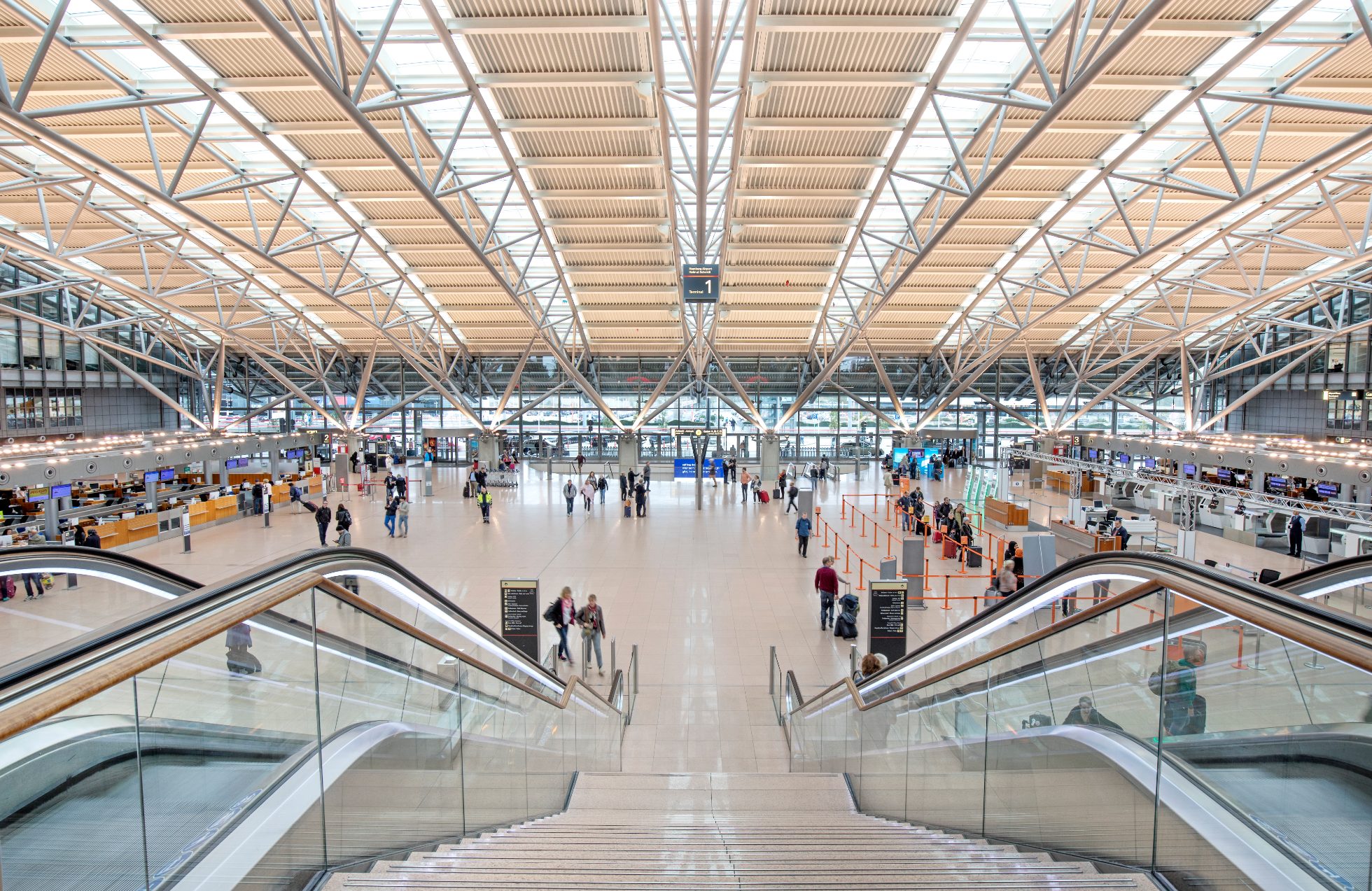 Terminal 1 am Flughafen in Hamburg