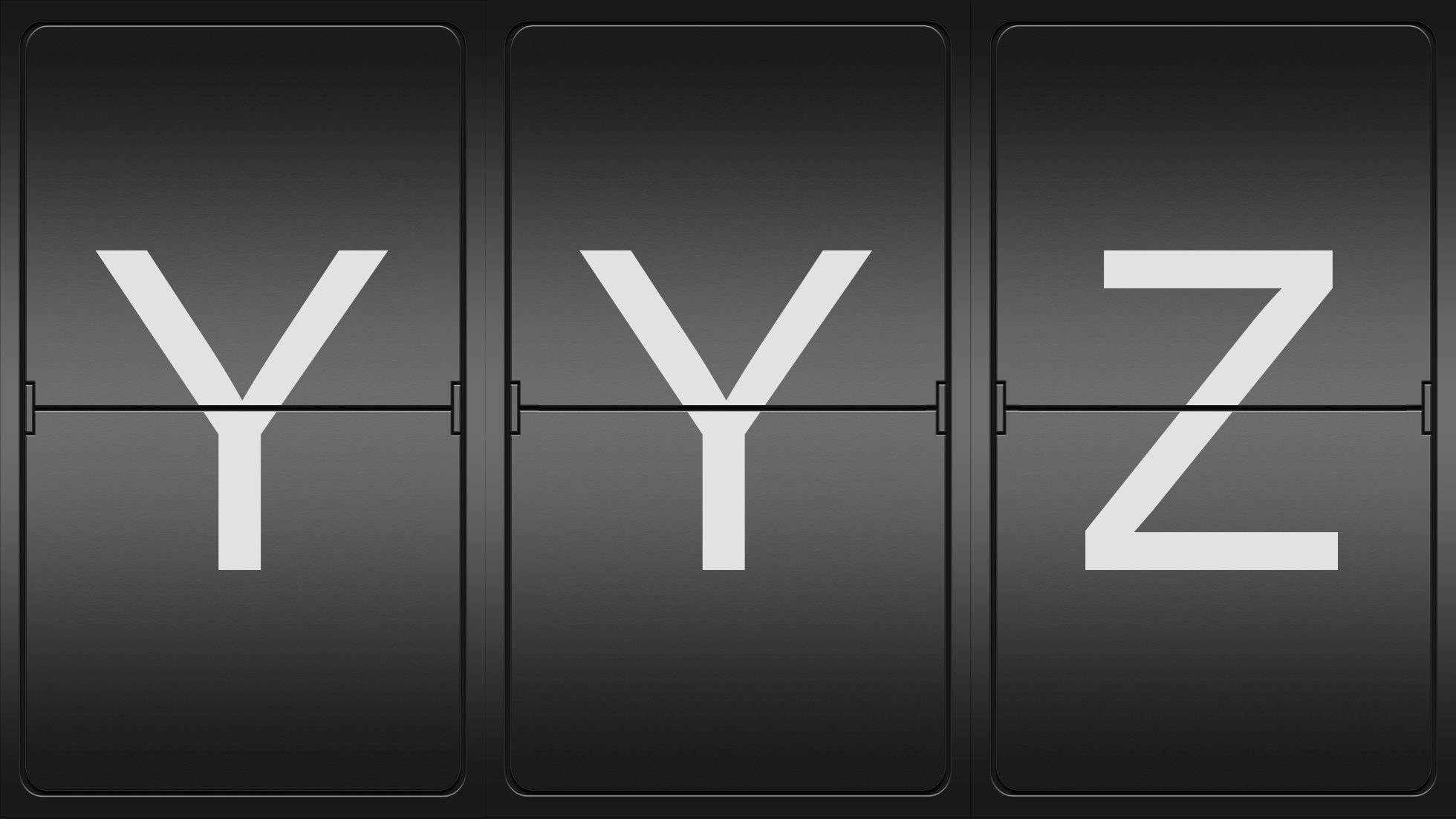 Three Letter Airport Code of Toronto YYZ Airport on a mechanical Flight data indicator
