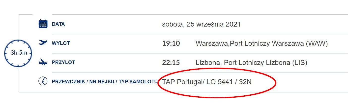 Wycinek z procesu rezerwacji