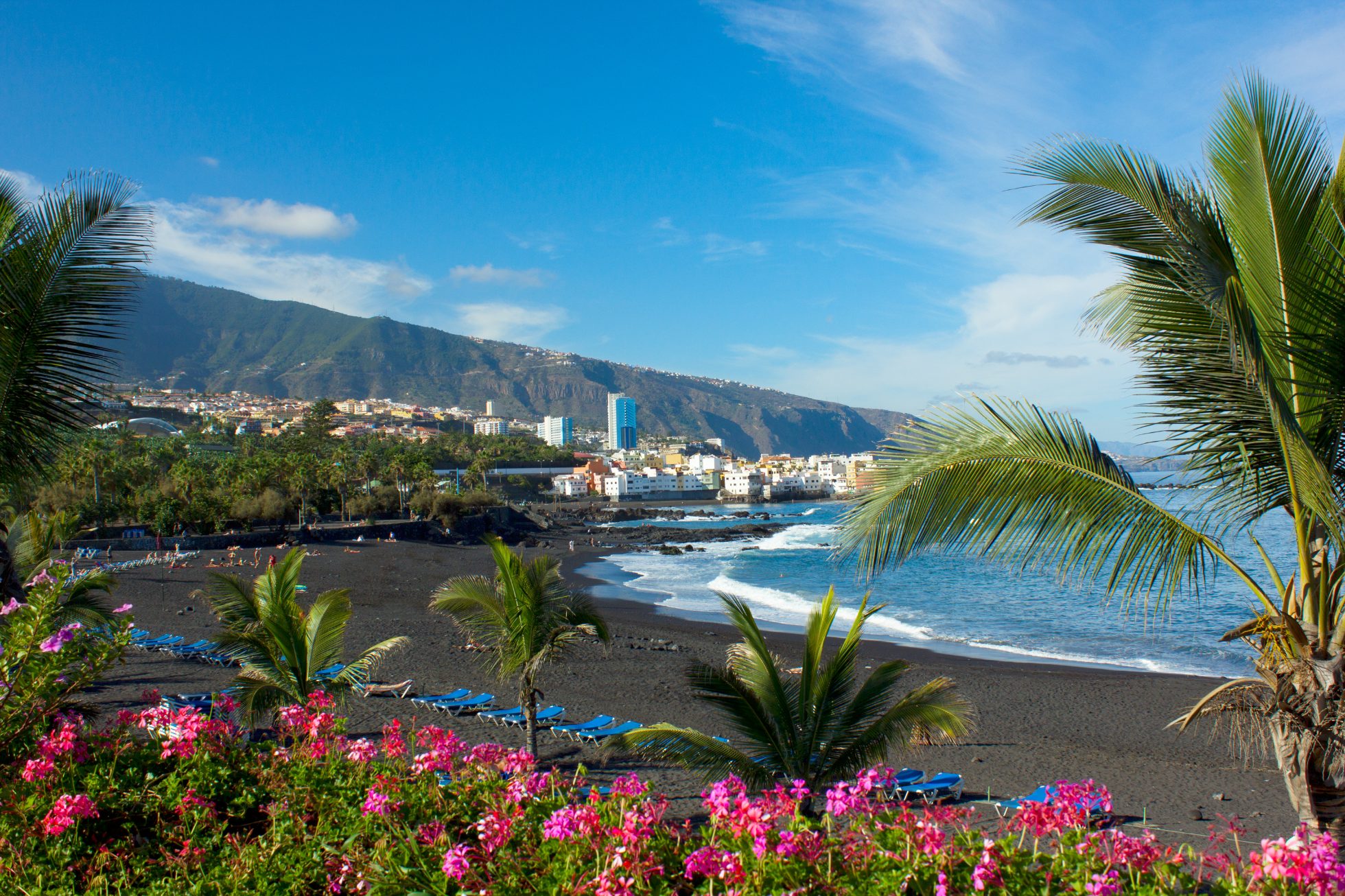 Playa Jardin, Puerto de la Cruz, Teneryfa, Hiszpania