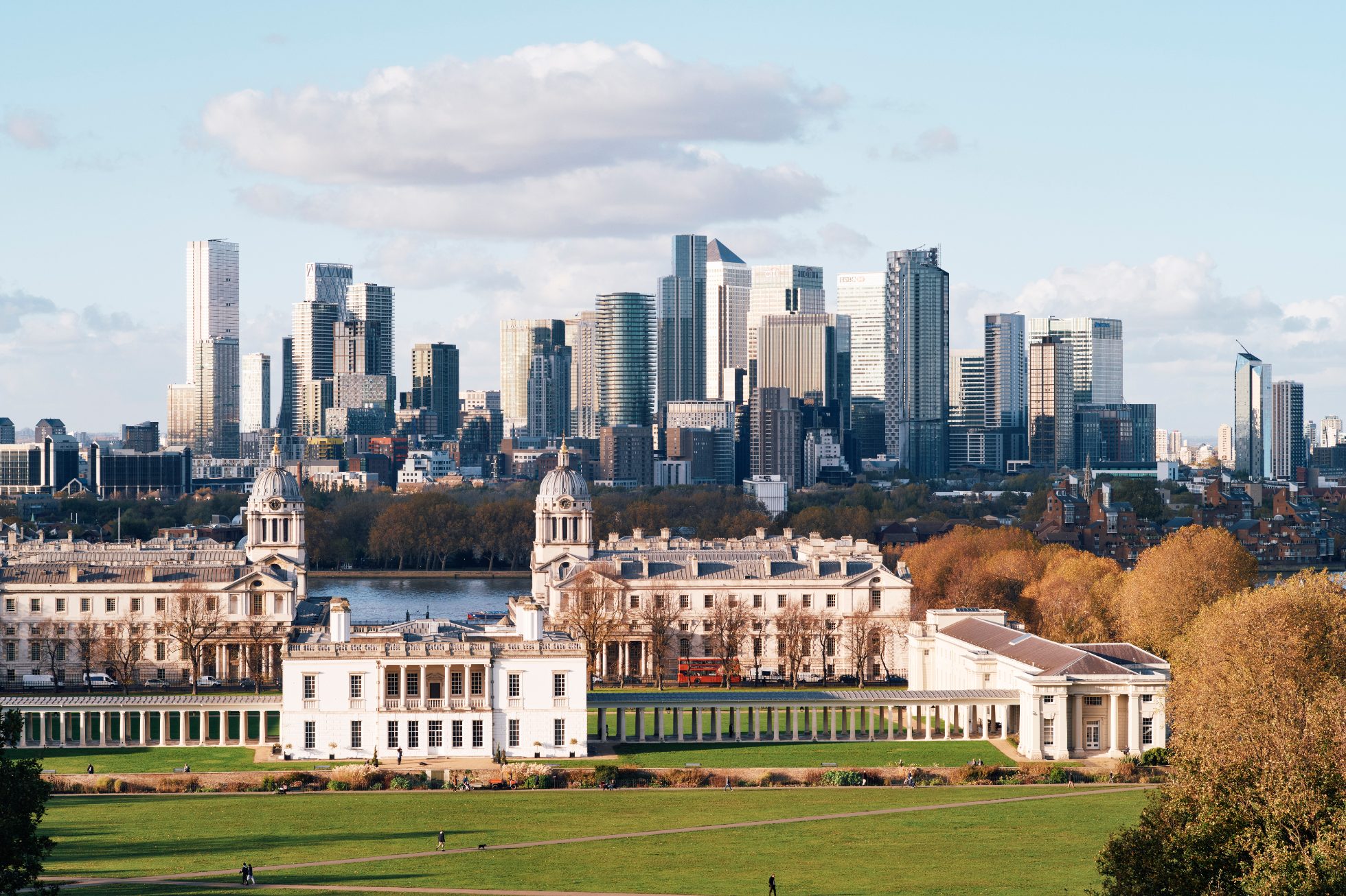 Linia horyzontu Londynu w South Greenwich
