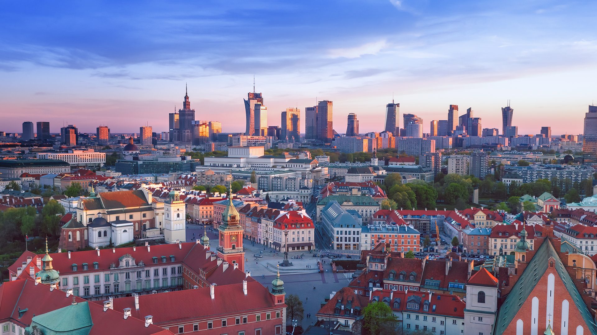 Panorama miasta Warszawa z góry