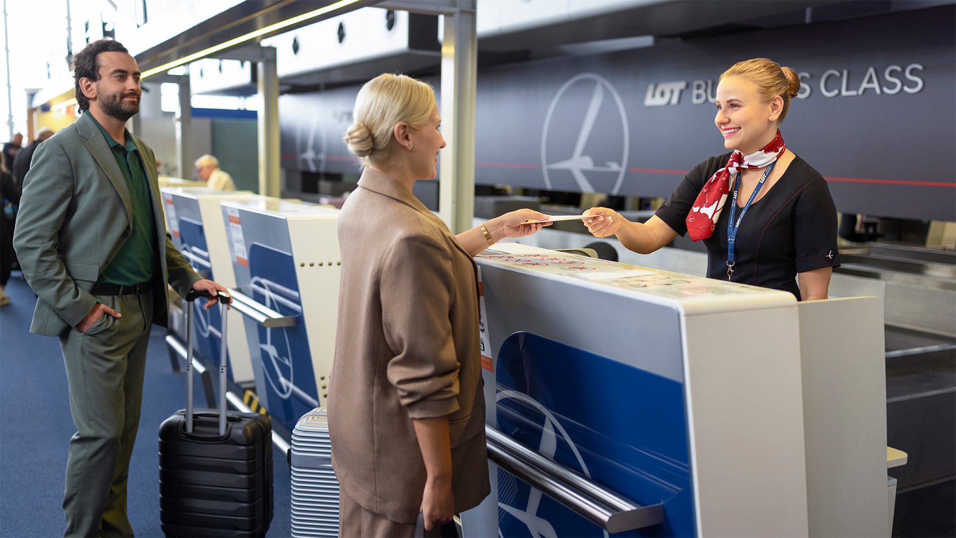Passengers at the check-in counter