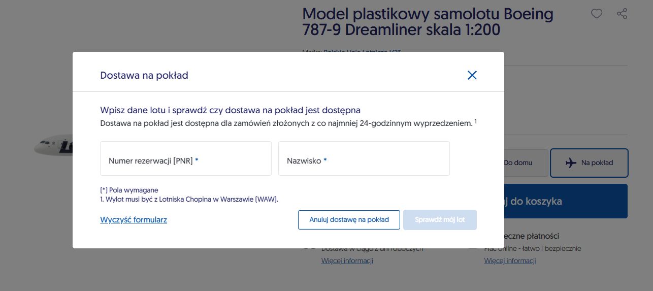 dostawa na pokład shop and more